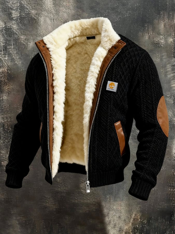 Men's Fleece-Lined Thick Hooded Jacket