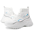Thick bottom increase shoes couple high help flying woven white shoes platform shoes