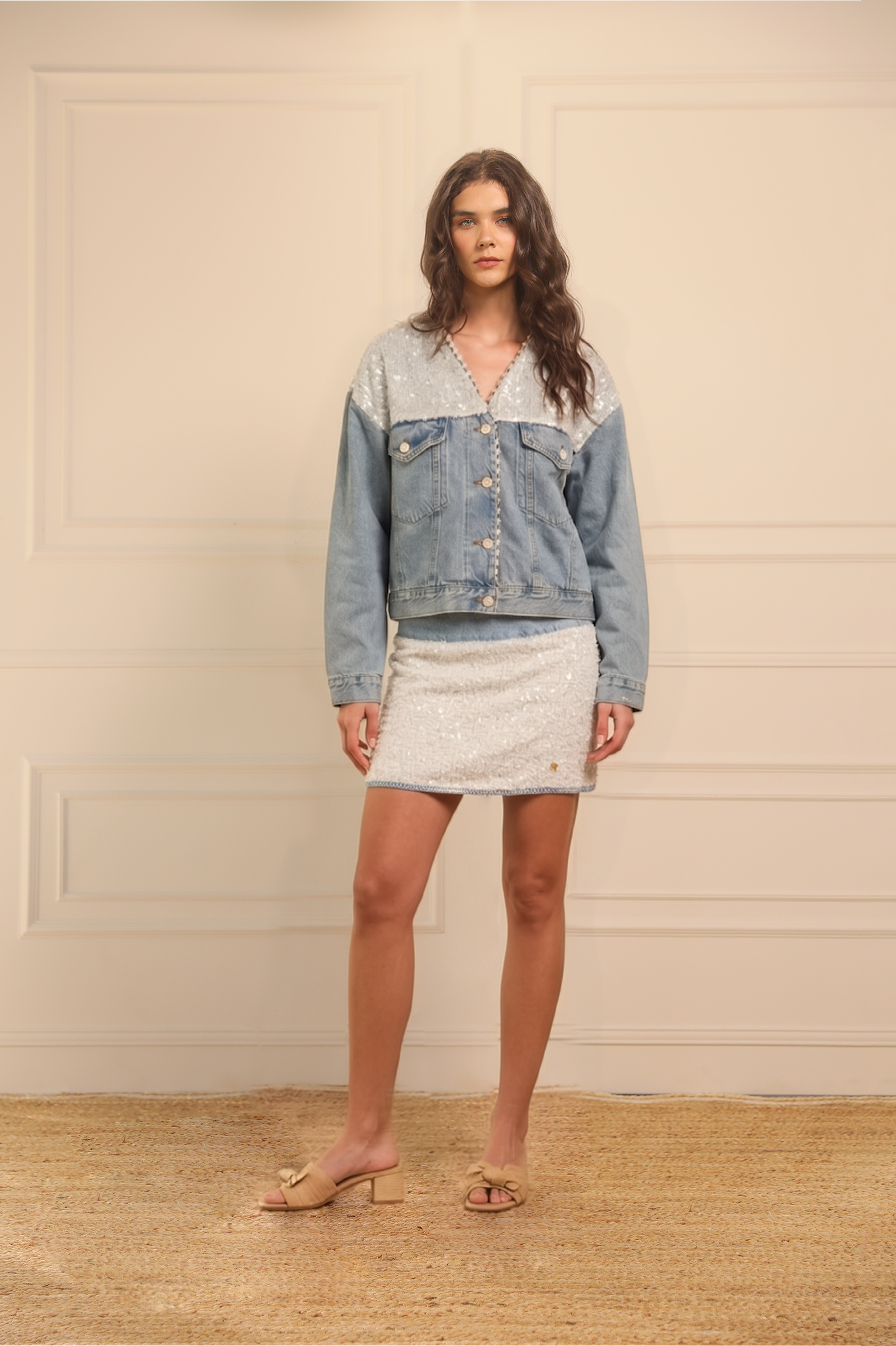 Falda Shiny Tweed