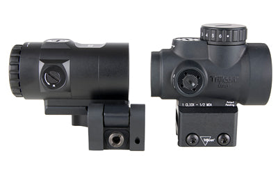 Trijicon MRO SD Combo |  Red Dot with 3X Magnifier |  25mm Objective |  2 MOA Dot |  Matte Finish |  Black |  Full Co-Witness Mount