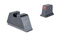 Trijicon Suppressor/Optic Height |  Night Sights |  Orange Front with Metal Rear & Green Lamps |  Fits GLOCK 17/19/22/23/24/26/27/31/32/33/34/35/39
