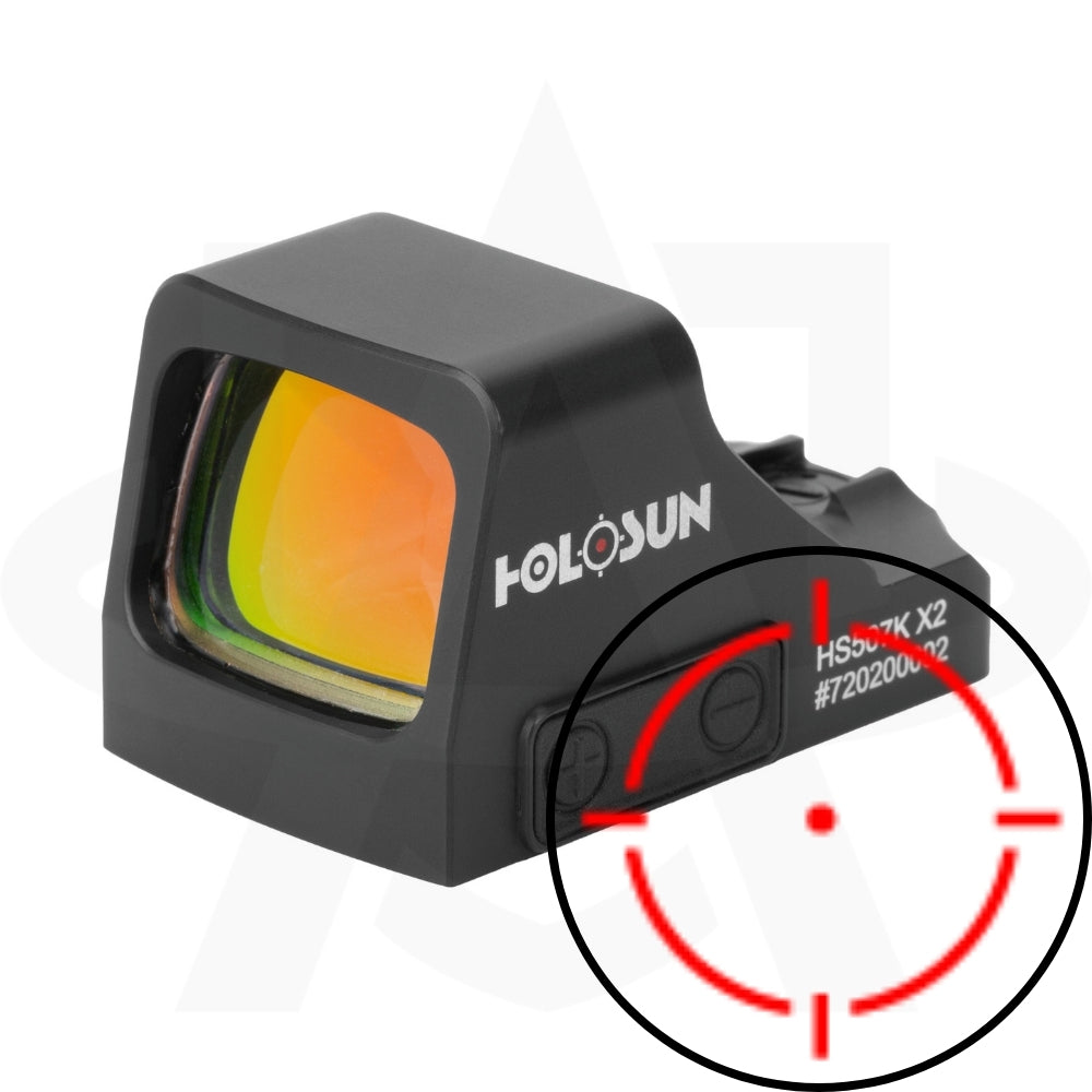 Holosun HS507K-X2 | Compact Pistol Sight for CCW | 2 MOA Dot & 32 MOA Circle (Red & Green) | Shake Awake & 50,000 Hours Battery | IP67 Waterproof