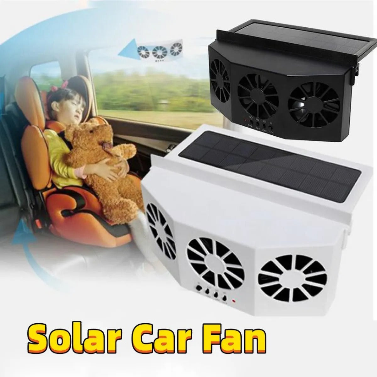 Solar Car Window Cooling Fan