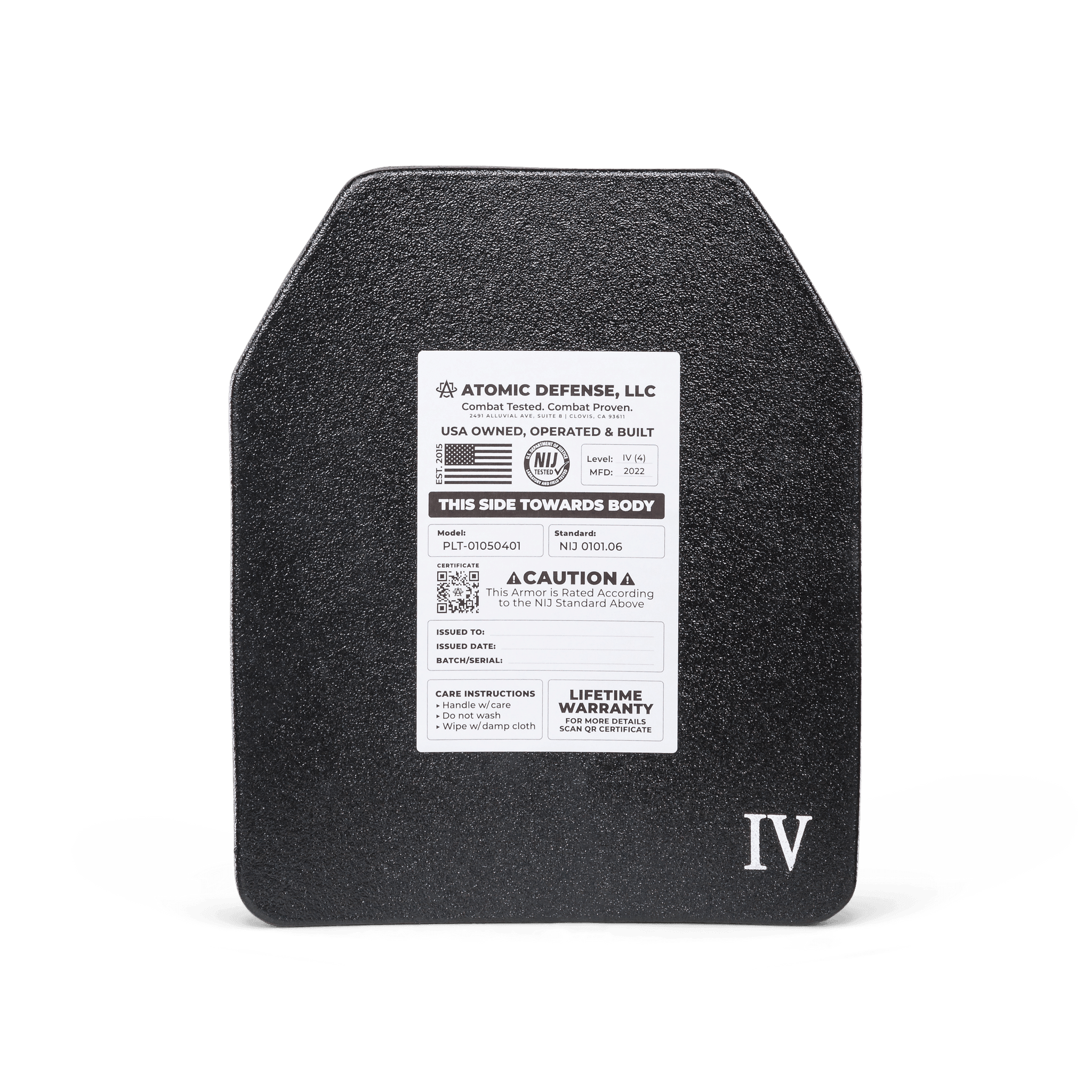 NIJ Level IV Body Armor Plate | ESAPI/XSAPI