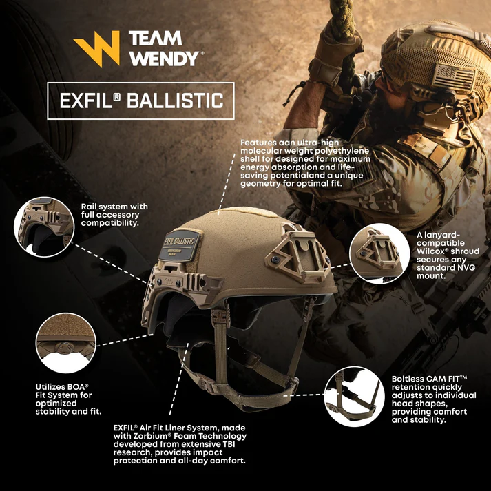 Team Wendy Exfil Ballistic Helmet | Hybrid Composite Shell w/ EXFIL Rail 3.0 system